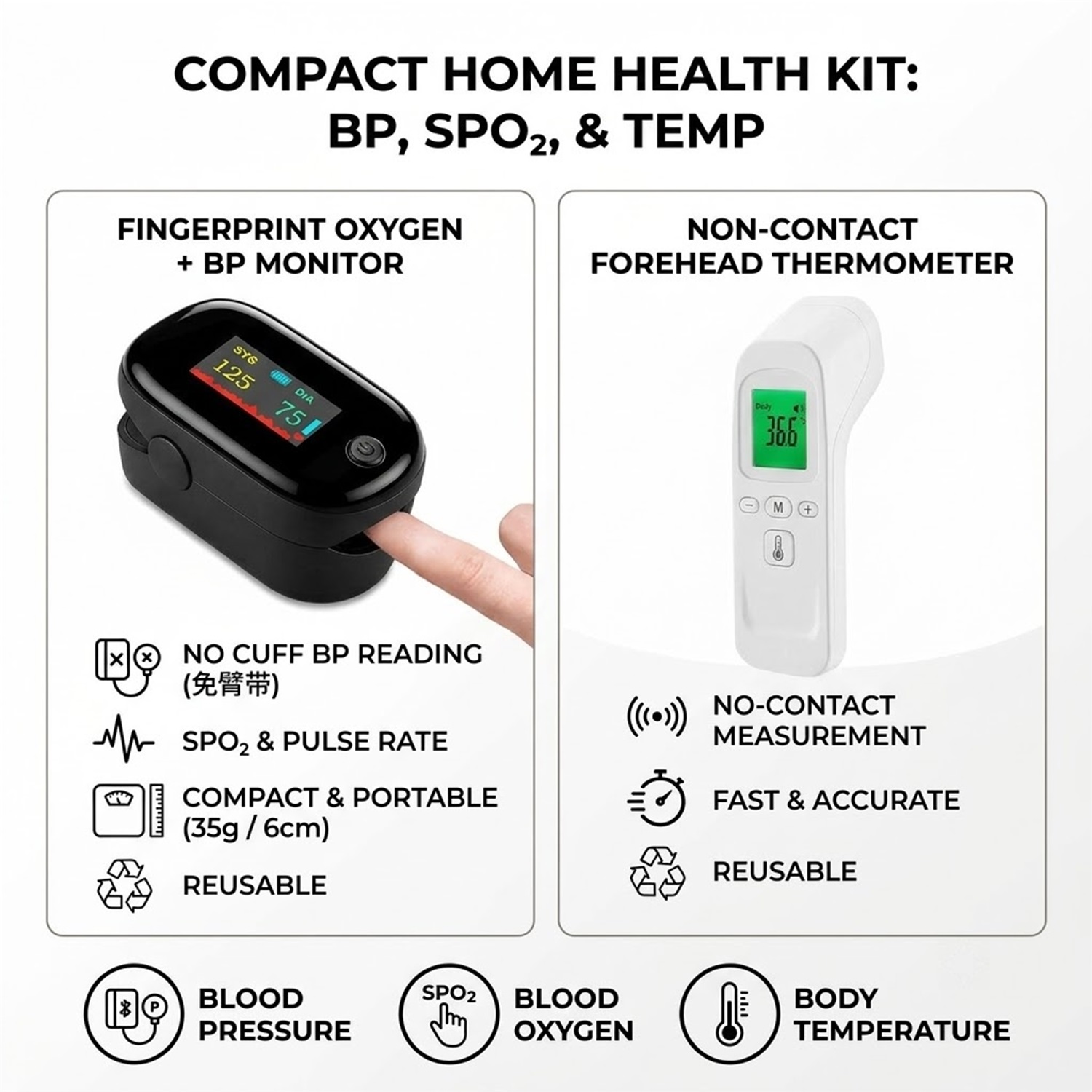 Body IR Thermometer Non-contac - đánh giá và giá Pulse Oximeter