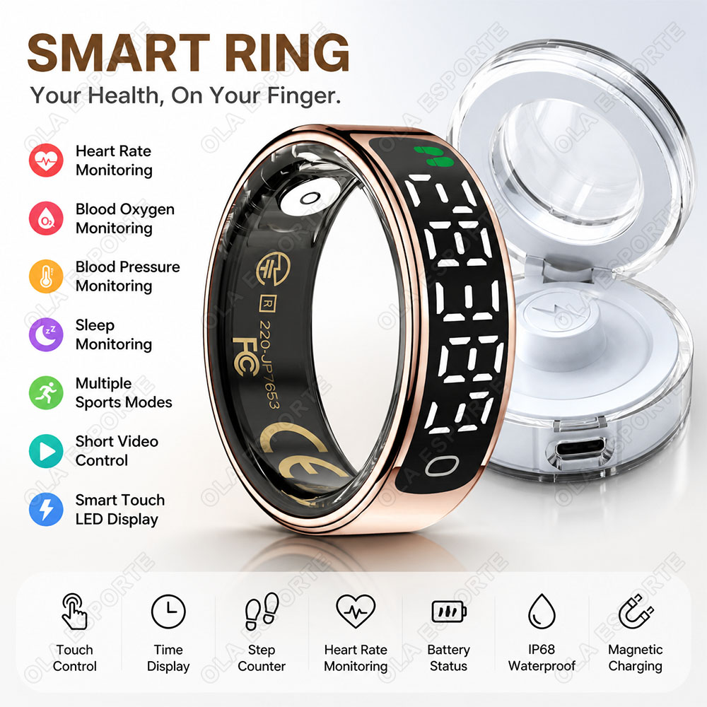 Smart Ring with Charging Case  - đánh giá và giá Blood Pressure Monitor